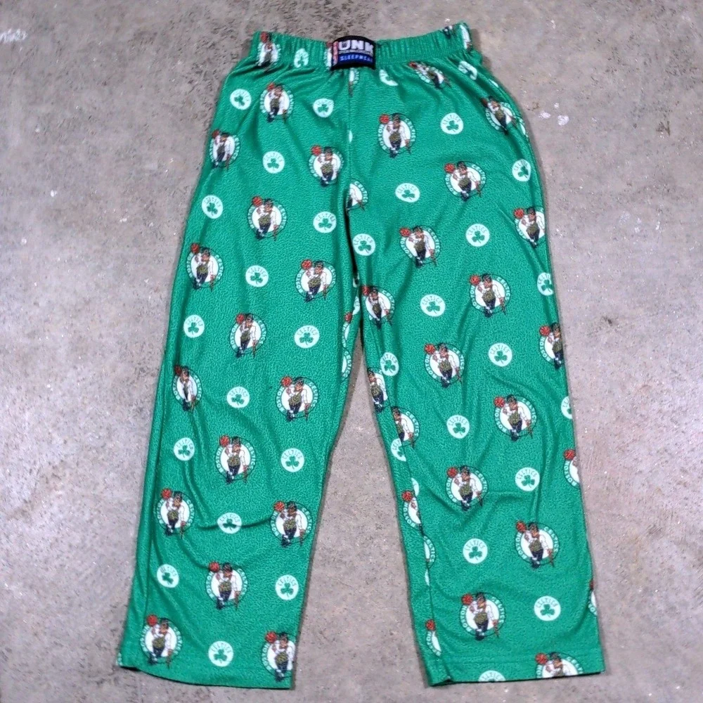 NBA Boston Celtics Youth Pajama Pants Size Small 7‎ Boys UNK Sleepwear AOP Green